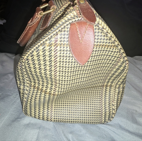 Vintage Ralph Lauren Brown Houndstooth Boston Bag - Picture 5 of 10